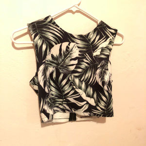 Palm tree crop top NWT